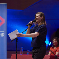 lit.RUHR 2017: 04.10. Eröffnungsala der lit.RUHR in der Philharmonie Essen. Kirsten Fuchs. ©Kandalowski/Gieseler