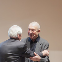 lit.RUHR 2017: Alexander Kluge (l.) und Georg Baselitz im Museum Folkwang. © KandalowskiGieseler